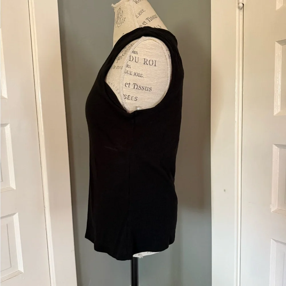 Nine West Black Ribbed Cutout Tank Top - Picture 3 of 7